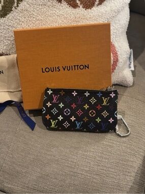 NEW! AUTHENTIC Louis Vuitton X Murakami Multicolor Monogram Key Cles Card Pouch